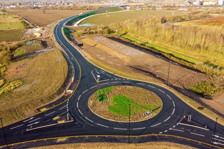 Aerial view of Unity Way link road